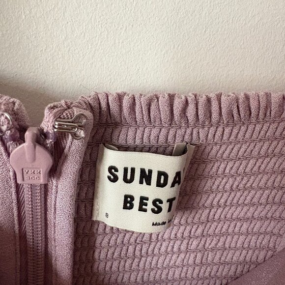 Aritzia Sunday Best Flirt Ruffle Dress Lilac Purple Size 8 - Picture 8 of 9
